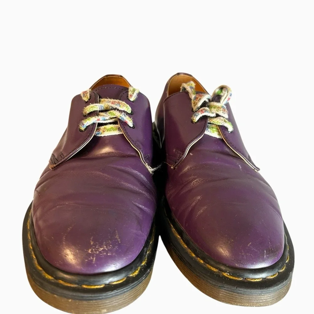Vintage Dr Martens 1461/59 Purple 3 Eye Shoes Men's Size 7 Wmns 8 England Made
